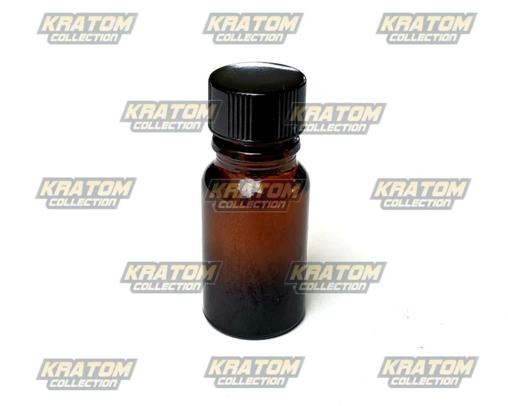 A bottle of kratom alkaloid suspension. Kratom Collection Shop offers wholesale kratom liquid extract.